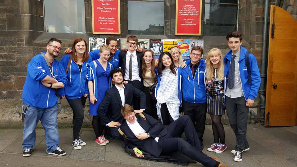 The Lear Inc. cast at the Edinburgh Fringe Festival, August 2015